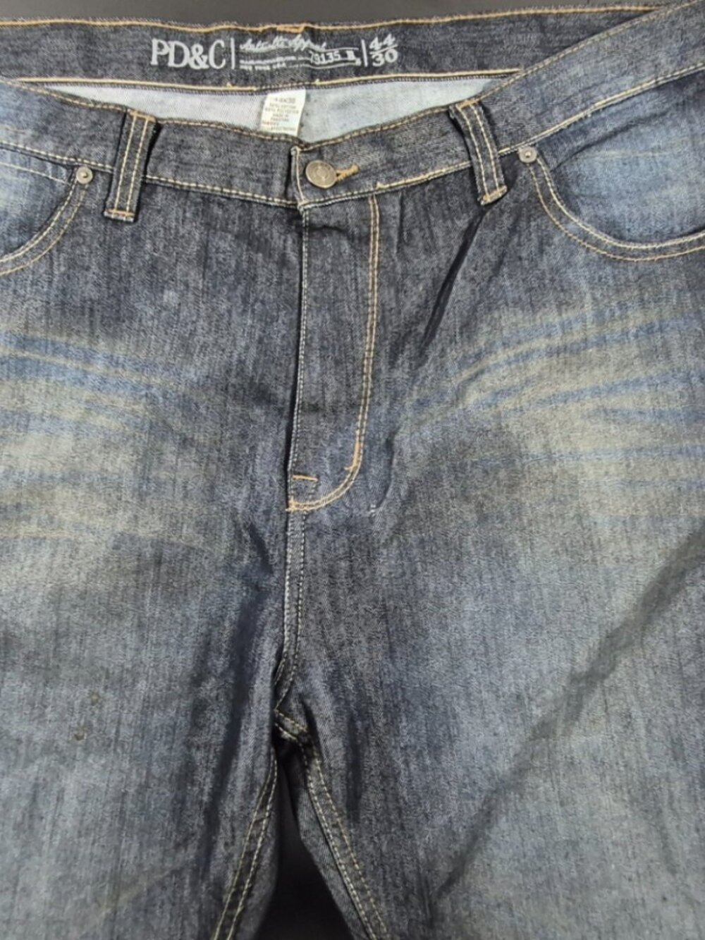 PD&C Men’s 44x30 Dark Wash Distressed Jeans